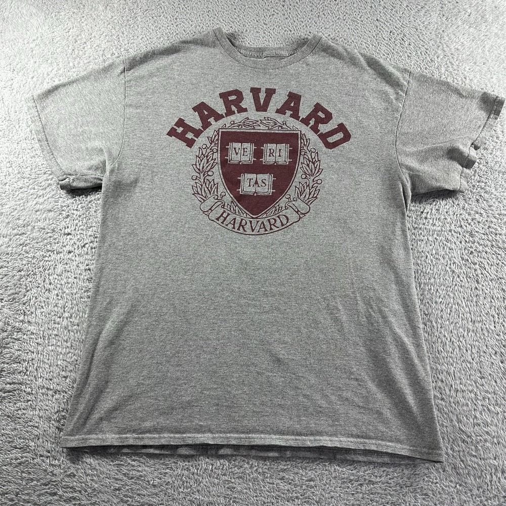 Harvard Shirt Mens Small Gray Spell Out Big Crest Ivy League‎ College University